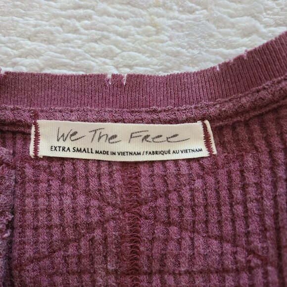 We The Free Buttercup Thermal XS Smokey Wings Mauve Oversized Slouchy Cozy - Picture 4 of 11
